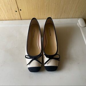 C.Paravano square toe low block heels